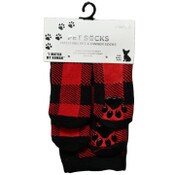 Wholesale - 2PK PET AND PEOPLE RED PLAIDS MATCHING SOCKS SETS C/P 36, UPC: 400300297559